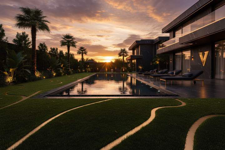 Gazon synthétique pour espace piscine 